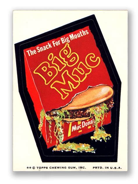 big muc hamburger topps wacky packages  series  funny ads