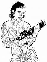 Leia Slave Carrie Fisher sketch template