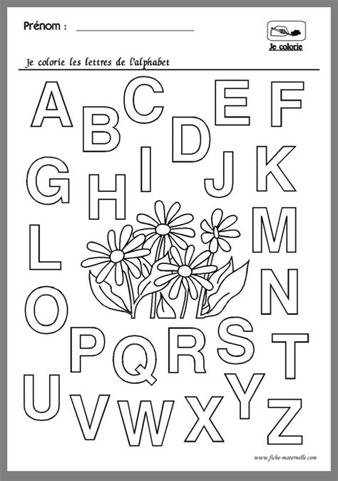 pinterest alphabet  colorier coloriage rentree maternelle