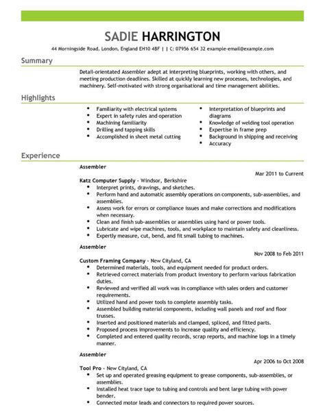 assembler resume  livecareer