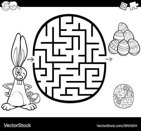 easter maze activity  coloring royalty  vector image