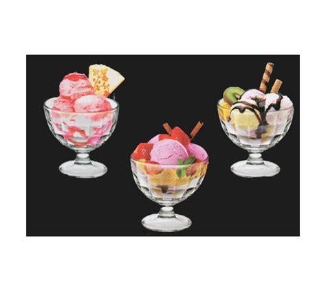 heavenly sweet 6 piece diamond glass ice cream and sundae bowl set
