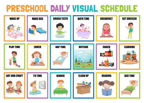 images  printable preschool visual daily schedule preschool