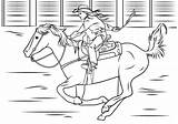 Cowgirl Caballo Montada Rodeo Cowboy Ausmalbilder Horseback Bronco Bull sketch template