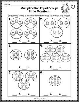 multiplication equal groups multiplication worksheets   froggy