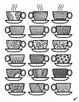Coloring Coffee Pages Colouring Adult Printable Cups Adults Printables Popsugar Theme Momsandcrafters Sheets Book Para Colorear Don Color Colour Will sketch template