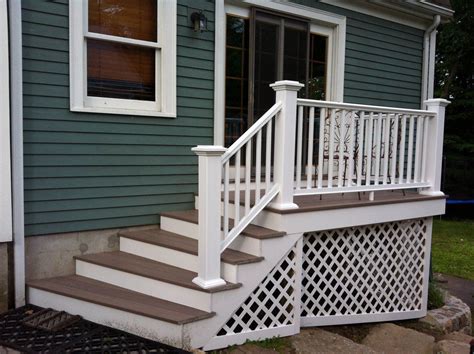 Small Composite Vinyl Deck Patio Stairs Front Porch