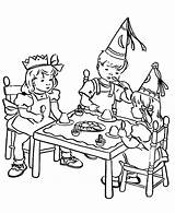 Party Birthday Pages Kids Coloring Table Gather Netart Color sketch template