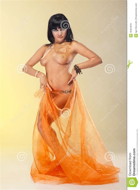 naked woman dancing in cleopatra style stock image image