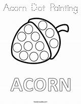 Acorn Dot Painting Coloring Twistynoodle Fall Noodle Tracing Built California Usa Thanksgiving sketch template
