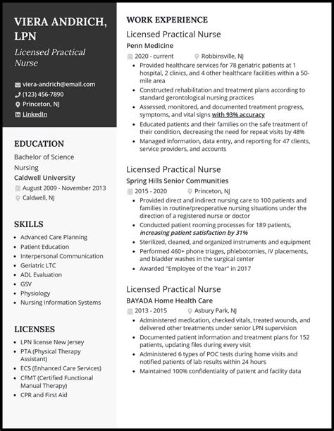 licensed practical nurse lpn resume examples