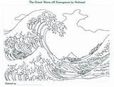 Hokusai Coloring Pages Katsushika Wave Kanagawa Coloriage Teacherspayteachers Imprimer Famous Choose Board Great Japanese sketch template