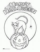 Halloween Coloring Pages Happy Cat Pumpkin Color Printable Kids Print Cats Drawing Precious Moments Games Colouring Dogs Clipart Buggy Pearl sketch template