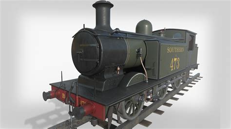 model steam train vr ar  poly cgtrader