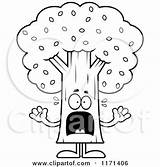 Screaming Mascot Tree Clipart Cartoon Cory Thoman Outlined Coloring Vector 2021 sketch template