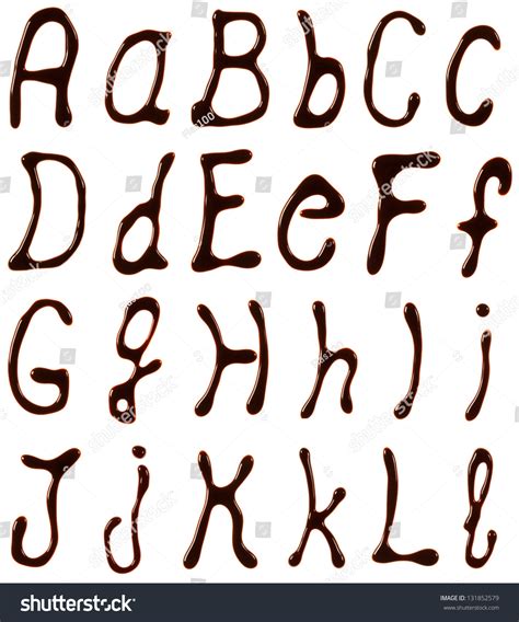 big small letters alphabet  chocolate stock photo
