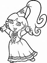 Dora Coloring Pages Princess Wecoloringpage sketch template