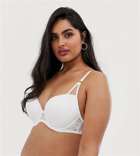 ann summers curve sexy lace plunge bra in white in white lyst