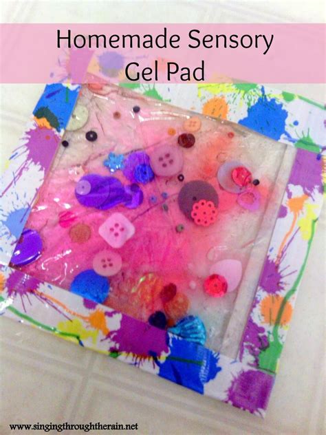 homemade sensory gel pad singing through the rain