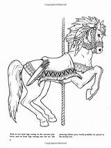 Coloring Pages Horse Carousel Printable Merry Round Go Adult Books Colouring Sheets Dover Animals Book Kids Print Animal Horses Yahoo sketch template