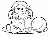 Doll Coloring Pages Kids sketch template
