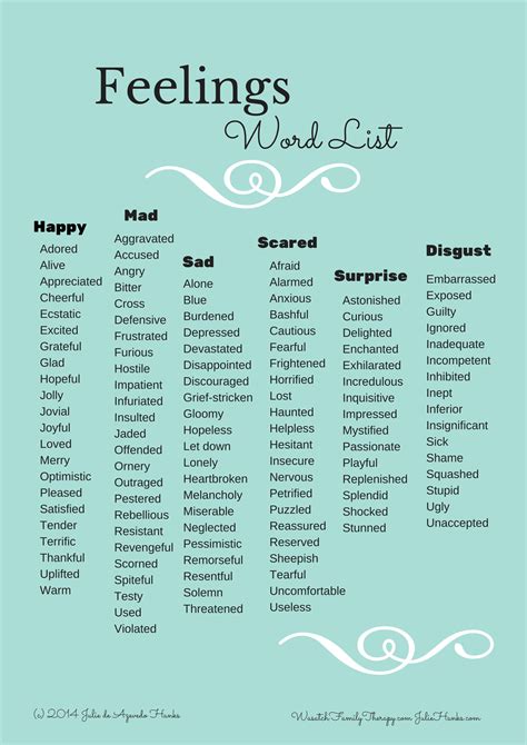 feelings word list   wasatch family therapy
