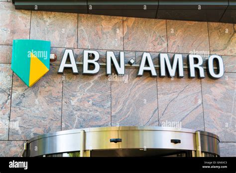 brand  logo abn amro bank  local branch office  alkmaar north holland netherlands