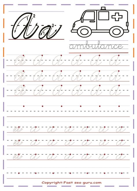 cursive handwriting practice pages