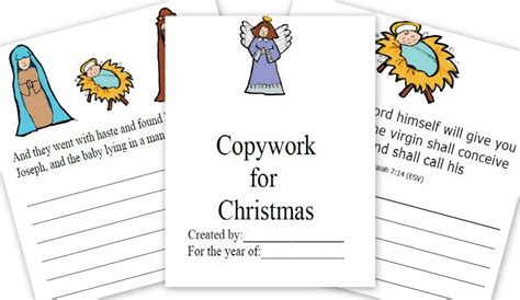 christmas story  printable  copywork great  notebooking