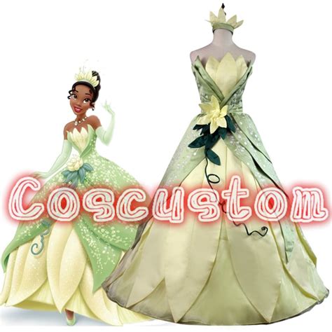 coscustom high quality the princess and the frog princess tiana dress