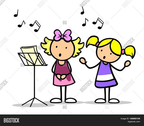cartoon children singing songs image photo bigstock