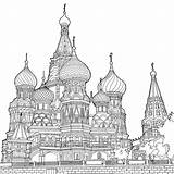 Moscow Basil Moskou Kleurplaat Gebouwen Mandalas Kathedraal Sint Coloriage Curbed Steden Dibujo Kleurplaten Colorir Shines Boredpanda Beroemde Colorful sketch template