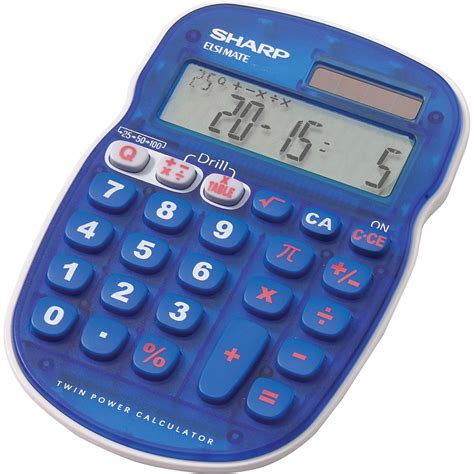 sharp calculators shrelsbbl el sb bl  digit handheld math quiz calculator   blue