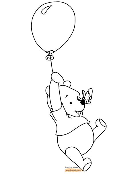winnie  pooh balloon coloring pages coloring pages