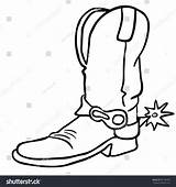 Cowboy Boot Vector Spurs Coloring Drawing Getdrawings Pages Boots Site Royalty sketch template