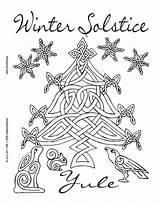 Coloring Solstice Pages Winter Printable Pagan Yule Christmas Clipart Adult Color Wiccan Colouring Sheets Holiday Hiver Sheet Witch Happy December sketch template