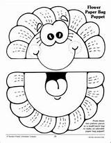 Paper Bag Puppets Puppet Printables Flower Pattern Scholastic Crafts Printable Craft Patterns Templates Arts Boy Coloring Bags Hippo Pages Diy sketch template