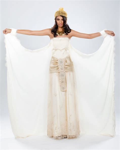 Egyptian Queen Cleopatra Vii Bridal Gown With Detachable Train And
