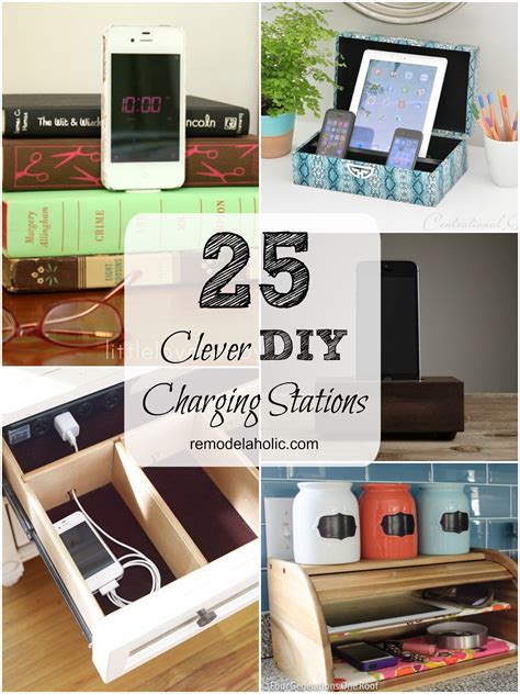remodelaholic  rid  cord clutter    diy charging stations