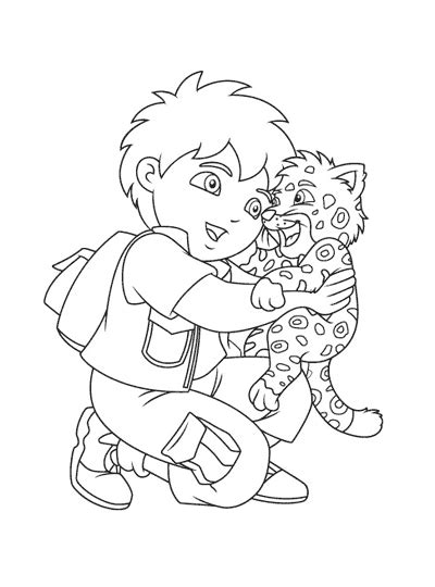 coloring page  diego  cartoons printable coloring pages