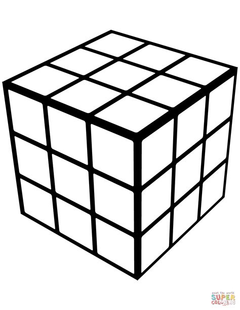 rubiks cube coloring page  printable coloring pages