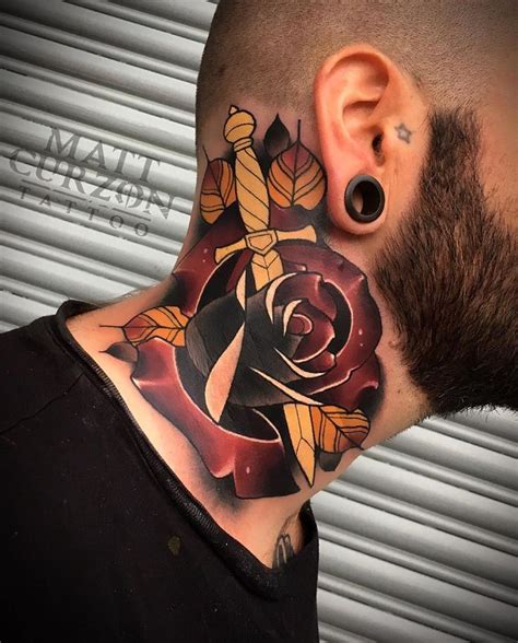 tatuagem  pescoco inspiracoes  dicas de cuidado neck tattoo rose neck tattoo side neck