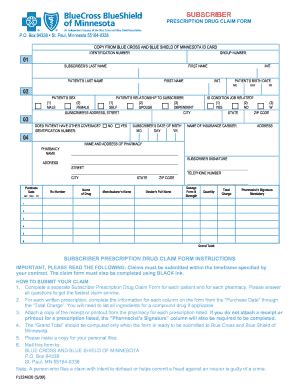 minnesota bcbs claim form fill  printable fillable blank
