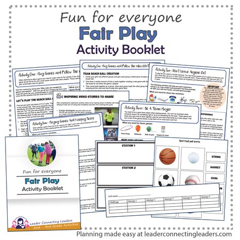 fair play activity booklet leader connecting leaders
