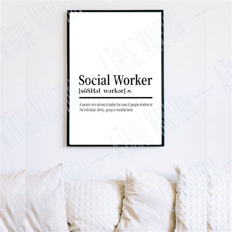 social worker definition printable wall art digital  etsy