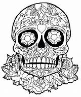 Coloring Skull Pages Roses Getcolorings Color Adults sketch template
