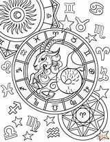 Capricorn Cancer Coloriage Astrology Capricornio Zodiaco Chaudron Horoscope Sagittarius Supercoloring Acuario sketch template