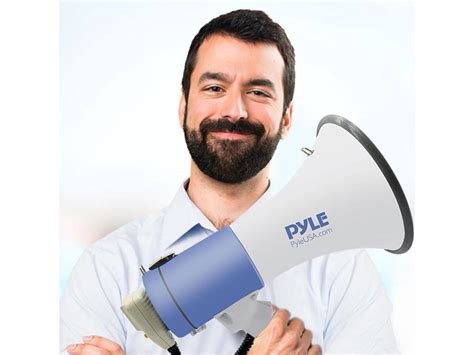 pyle megaphone speaker system  built  rechargeable battery  handheld microphone