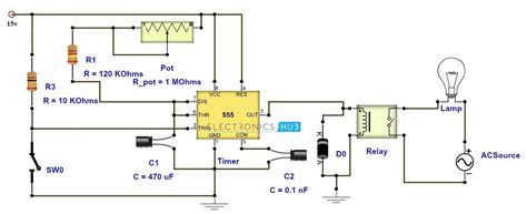 adjustable timer circuit diagram  relay output circuit diagram electronic circuit