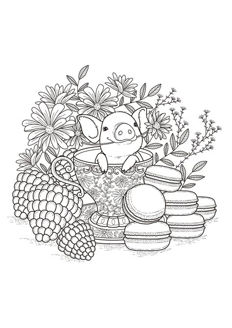 adult coloring pages pigs